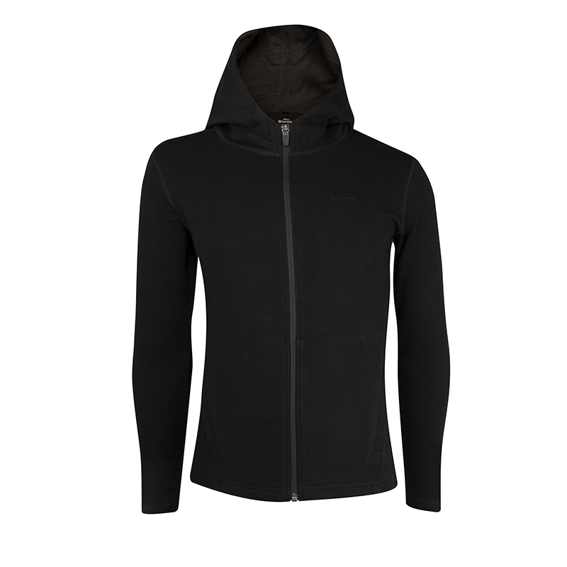 black merino hoodie