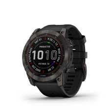 Fenix 7X Solar Sapphire Multisport Watch - Carbon Grey DLC Titanium with Black Band