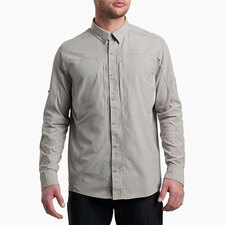 Kuhl Airspeed Men's Long Sleeve Shirt Cloud Gray Zippered Front Pocket S