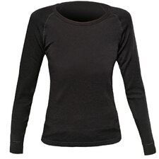 Sherpa Unisex Merino Wool Scoop Neck L/S Thermal Top Black XXS