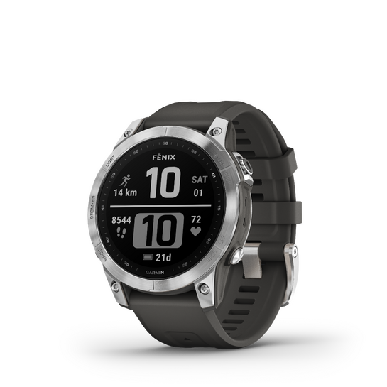 Fenix 7 Multisport Watch - Silver with Graphite Band