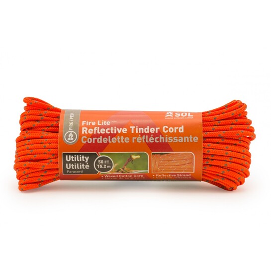 SOL Fire Lite™ Utility Reflective Tinder Cord, 50 ft