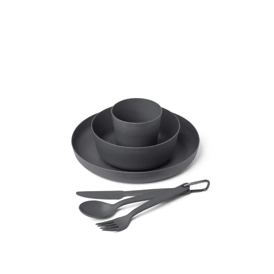 Sea to Summit Camp Dinnerware Set w/ Mesh Sack (6 Piece) Grey