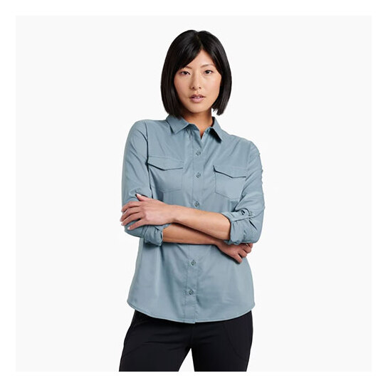 Kuhl Kamp Women's Long Sleeve Shirt Eucalyptus L