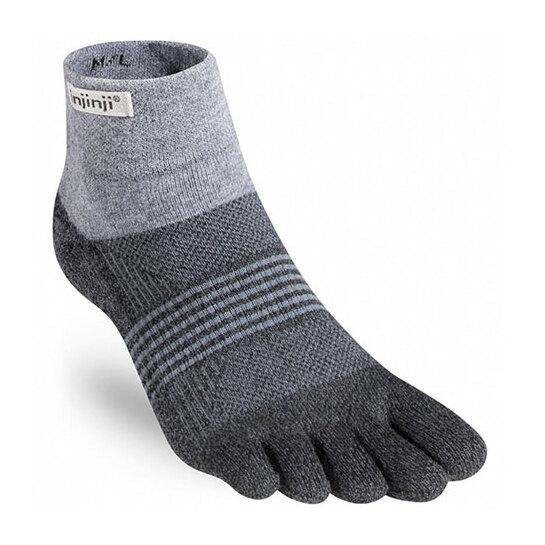 Injinji Trail Mid-Weight Women's Mini-Crew Toe Sock Granite XS-S