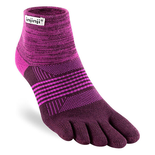 Injinji Trail Mid-Weight Women's Mini-Crew Toe Sock Violet XS-S
