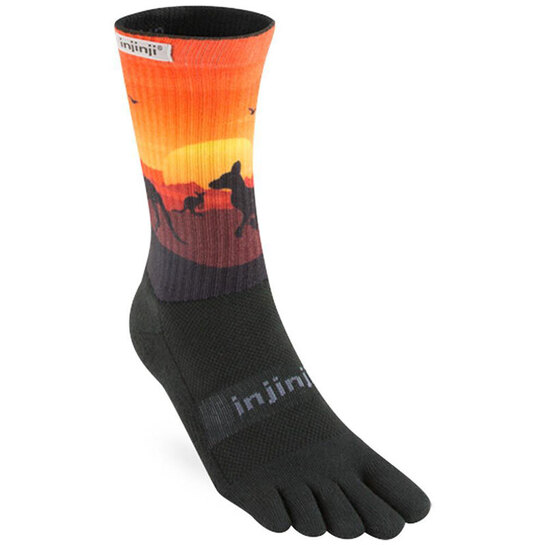 Injinji Trail Mid-Weight Crew Picture Toe Sock Kangaroo M 