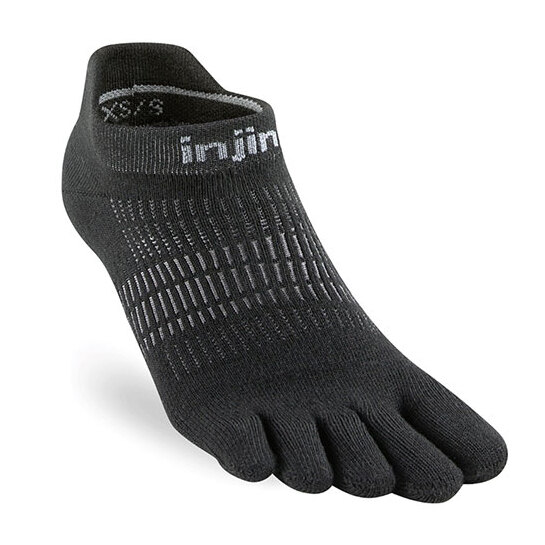 Injinji Run Lightweight No-Show Toe Sock Black M