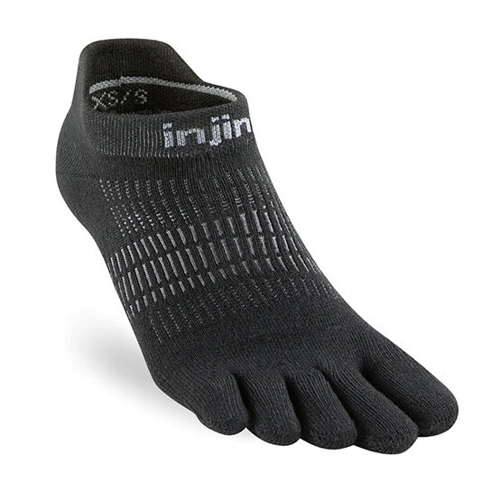 Injinji Run Lightweight No-Show Toe Sock Black XL