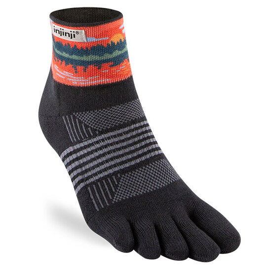 Injinji Women's Trail Mini-Crew Artist Toe Socks Reflections M/L