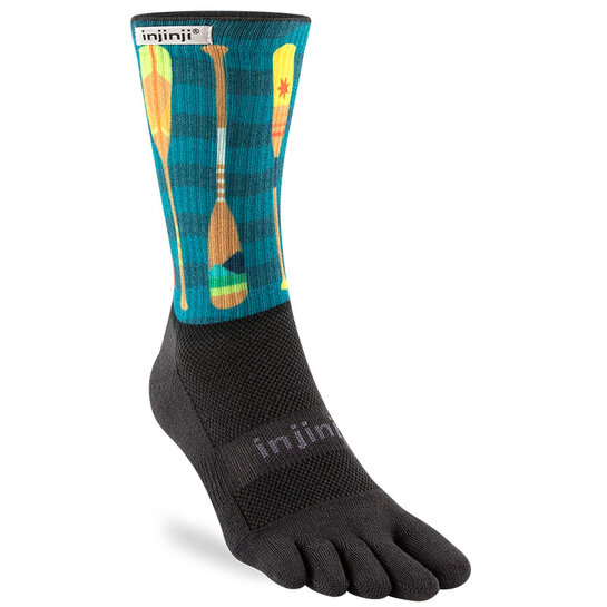 Injinji Men's Trail Crew Artist Toe Socks Paddle L