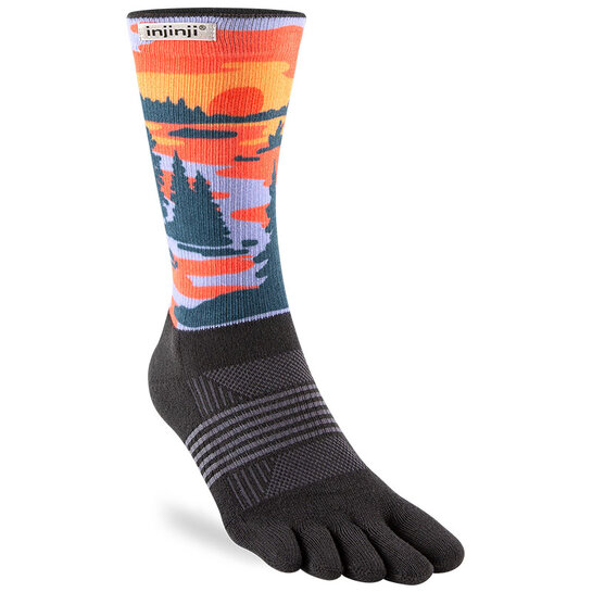 Injinji Women's Trail Crew Artist Toe Socks Dusk M/L