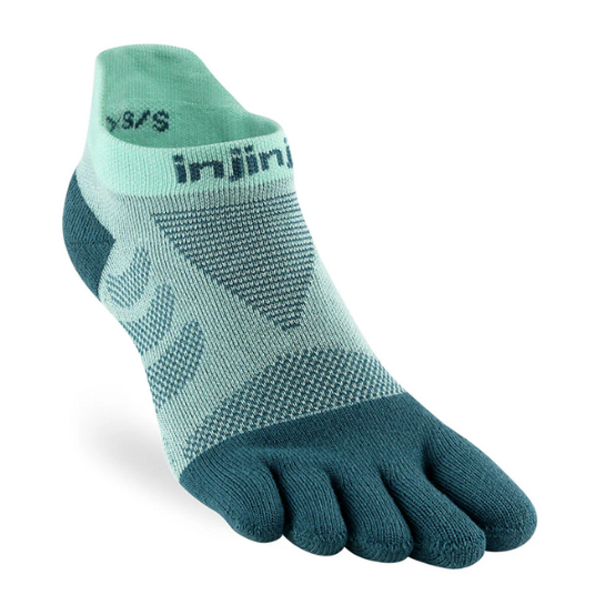 Injinji Women's Ultra Run No Show Toe Socks Glacier M/L