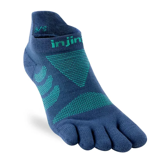 Injinji Women's Ultra Run No Show Toe Socks Poseidon M/L
