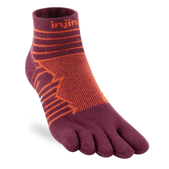 Injinji Ultra Run Mini-Crew Toe Socks Mahogany L