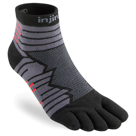 Injinji Ultra Run Mini-Crew Toe Socks Onyx L