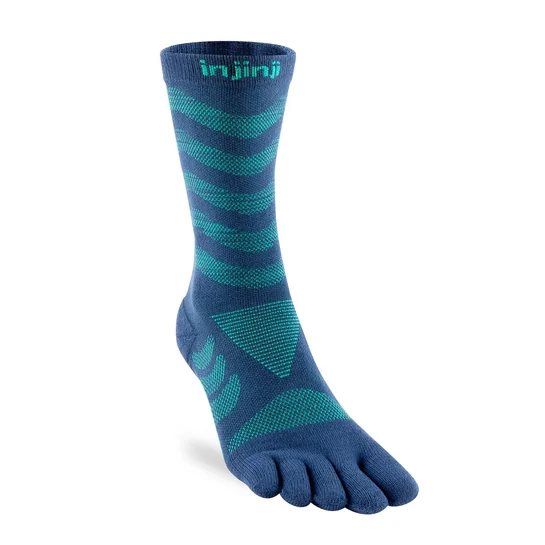 Injinji Ultra Run Women's Crew Toe Sock Poseidon M-L