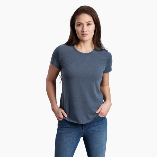 Kuhl Konstance Women's Short Sleeve Shirt Metal Blue L