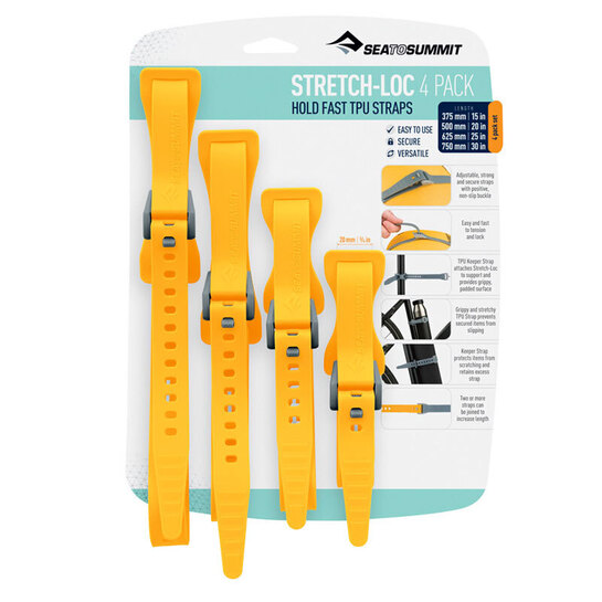 Sea to Summit Stretch-Loc 4 Pack All Sizes 20mm Yellow