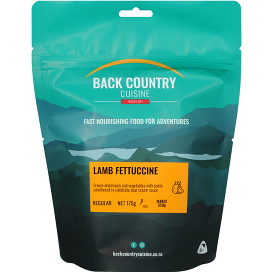 Back Country Cuisine Freeze Dried Meal - Regular Lamb Fettuccine 