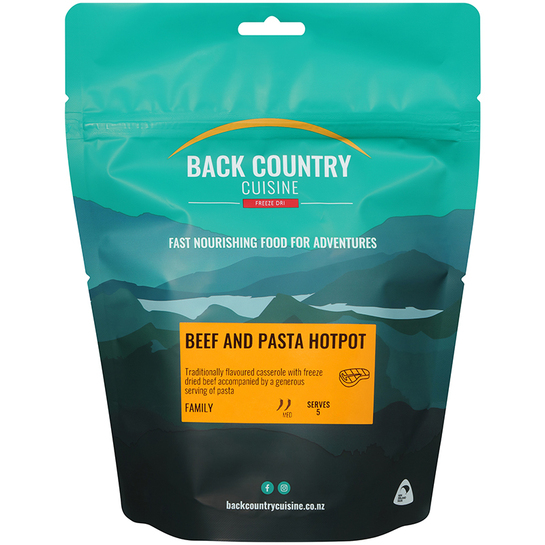 Back Country Cuisine Freeze Dried Meal - Family Beef & Pasta Hotpot 