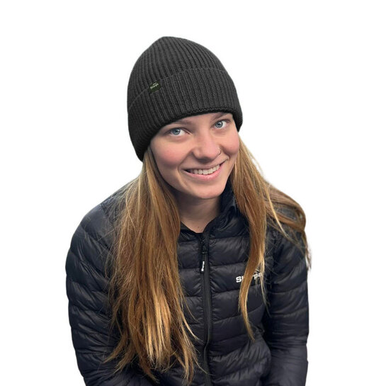 Sherpa Merino Knit Beanie Temba - Black