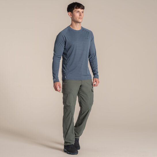 Craghoppers Men's NosiLife SolarShield+ Long Sleeved T-Shirt Dk Pewter M