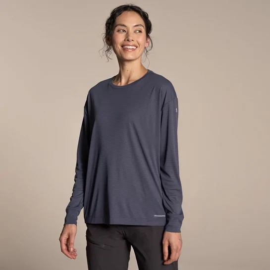 Craghoppers Women's NosiLife SolarShield+ Long Sleeved T-Shirt Anthracite 10