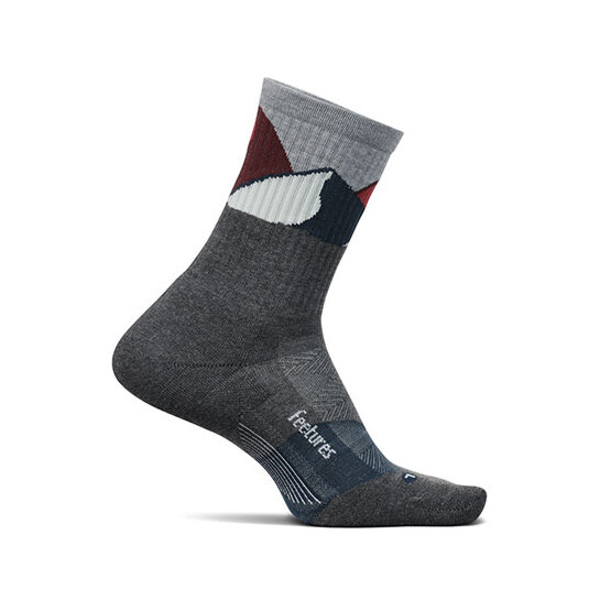 Feetures Trail Max Cushion Mini Crew - Gray Summit L