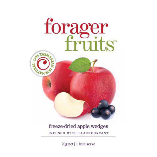 Forager Fruits Freeze Dried Apple Wedges infused with Blackcurrant