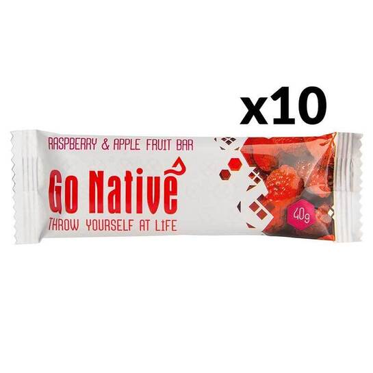 Go Native Raspberry & Apple 40g Energy Bar (Pack of 10)