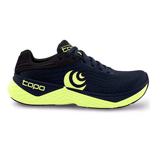 Topo Men's Ultrafly 5 Running Shoes Navy/Lime 10