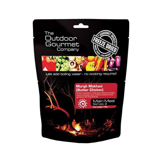 The Outdoor Gourmet Company Freeze Dried Meal Butter Chicken 