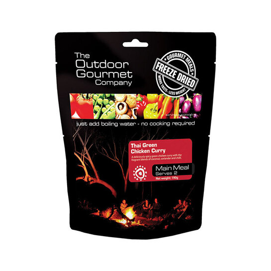 The Outdoor Gourmet Company Freeze Dried Meal Thai Green Chicken Curry 
