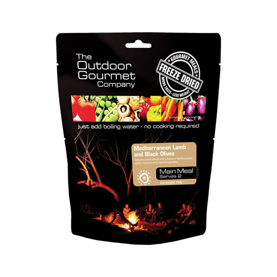 The Outdoor Gourmet Company Freeze Dried Meal Mediterranean Lamb with Black Olives 