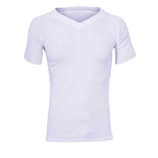 Sherpa Unisex Polypro Short Sleeve V Neck Thermal White XS 