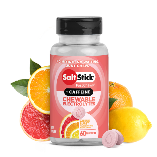 SaltStick FastChews Electrolyte Tablets Bottle of 60 - Citrus Burst + Caffeine