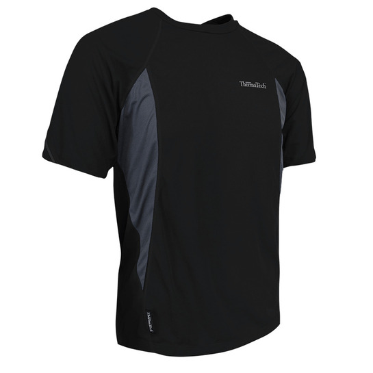 ThermaTech Mens UPF50 Performance T-Shirt Black/Charcoal S
