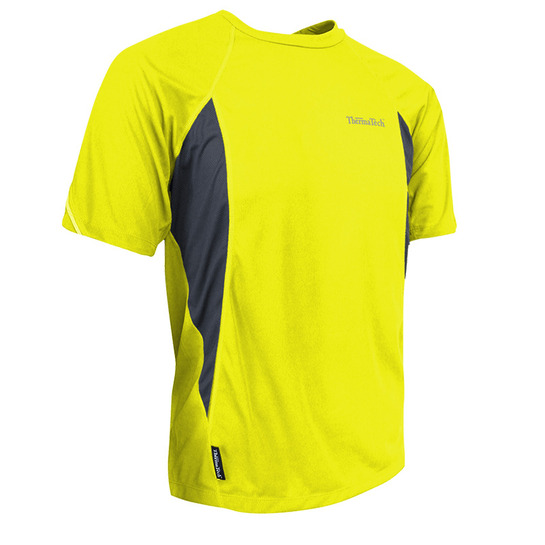ThermaTech Mens UPF50 Performance T-Shirt Fluro Yellow/Charcoal S