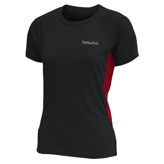 ThermaTech Womens UPF50 Performance T-Shirt Black/Red XS