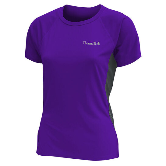 ThermaTech Womens UPF50 Performance T-Shirt Purple/Charcoal XS