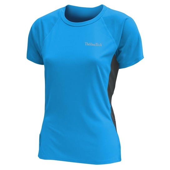 ThermaTech Womens UPF50 Performance T-Shirt Turquoise/Charcoal XS