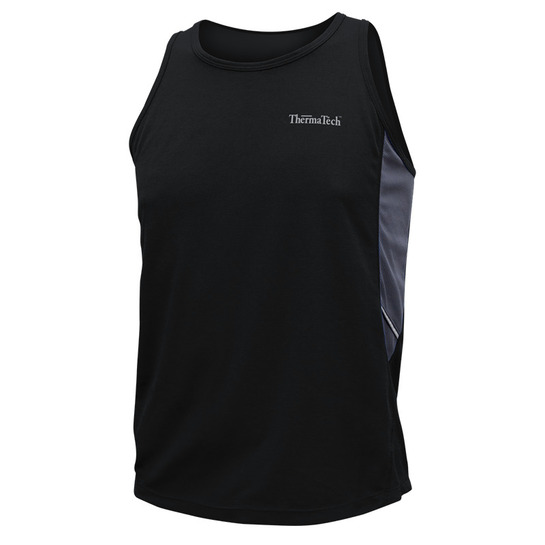 ThermaTech Mens Performance Singlet Black/Charcoal M