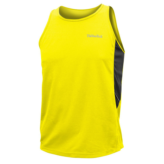 ThermaTech Mens Performance Singlet Yellow/Charcoal L