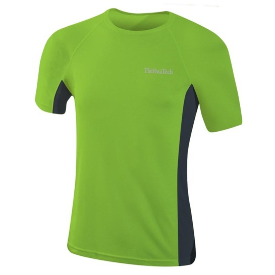 Thermatech Mens Ultra Short Sleeve Baselayer T-Shirt Green/Charcoal M