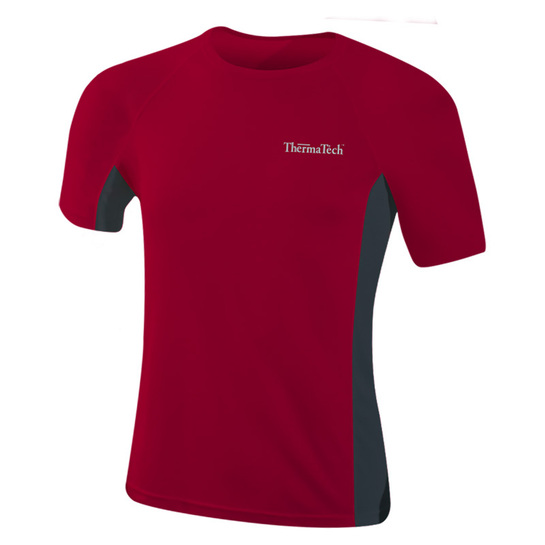 Thermatech Mens Ultra Short Sleeve Baselayer T-Shirt Red/Charcoal S