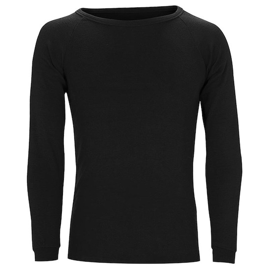Sherpa Unisex Merino Wool Long Sleeve Thermal Top Black XS