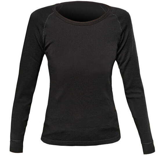 Sherpa Unisex Merino Wool Scoop Neck L/S Thermal Top Black XS